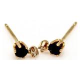 14kt Gold Genuine Sapphire & Diamond Earrings