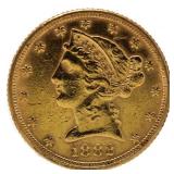 1882 Liberty Head $5.00 Gold Piece