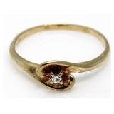 10kt Gold Diamond Solitaire Ring