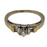 14kt Gold Brilliant Diamond Solitaire Ring