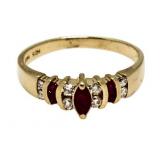14kt Gold Genuine Ruby & Diamond Ring