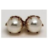 14kt Gold Genuine Pearl Earrings