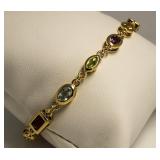 Genuine Gemstone Designer Tennis Bracelet