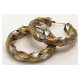 XX-Large Sterling Silver Two Tone Earrings