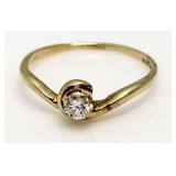 14kt Gold Brilliant Diamond Solitaire Ring