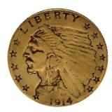1914 Indian $2.50 Gold Piece