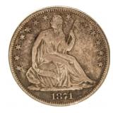 1871-S Seated Liberty Silver Half Dollar (NICE)