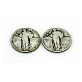 (2) 1925 & 1926 Standing Liberty Silver Quarters
