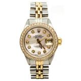 Ladies Oyster Perpetual MOP Diamond Rolex Watch