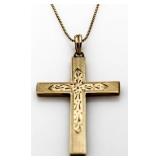 10kt Gold Large Cross Necklace w