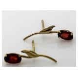10kt Gold Genuine Garnet Estate Earrings