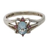 Beautiful Blue & Pink Topaz Dinner Ring