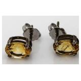 Genuine 2.00 ct Citrine Solitaire Earrings