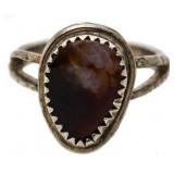 Pear Cut Brown Agate Estate Ring