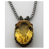 Genuine 6.00 ct Yellow Sapphire Necklace