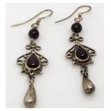 Elegant Vintage Garnet Chandelier Earrings