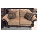Ashley Wood Trim Love Seat
