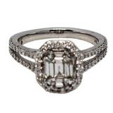 14kt Gold Asscher Baguette 2.00 ct VS Diamond Ring
