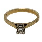 10kt Gold Princess Cut 1/4 ct Diamond Solitaire