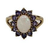 14kt Gold Elegant Opal & Tanzanite Estate Ring