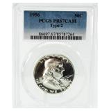 1956 PR67 Type 2 Franklin Silver Half Dollar