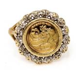 10kt Gold Panda Coin Ring