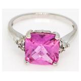10kt Gold Pink Sapphire & Diamond Ring