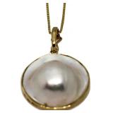 14kt Gold Quality Mabe Pearl Pendant