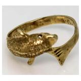 14kt Gold Dolphin Ring