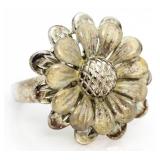 Sterling silver flower desiger ring