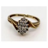 10kt Gold Diamond Waterfall Ring