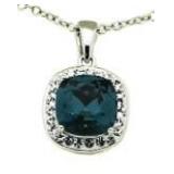 Cushion Cut London Blue Topaz Pendant