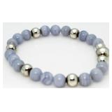 White Moonstone & Sterling Silver Bracelet