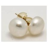14kt Gold 8.5 mm Pearl Earrings