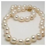 14kt Gold 9.50 mm 16" Pearl Necklace