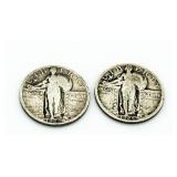 (2) 1925 Standing Liberty Silver Quarters