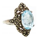 Oval 5.00 ct Blue Topaz Designer Ring