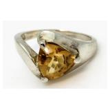 Trillion Cut 2.50 ct Orange Sapphire Ring