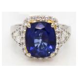 14kt Gold 8.03 ct Sapphire & Diamond Ring