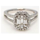 14kt Gold Asscher Baguette 2.00 ct VS Diamond Ring