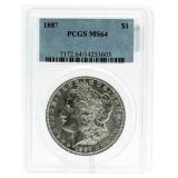 1887 MS64 Morgan Silver Dollar