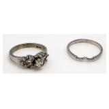 14kt Gold Antique 2 pc Diamond Bridal Set