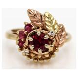 14kt Rose & Yellow Gold Garnet Designer Ring