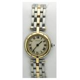 18kt Ladies Cartier Panthere Link Roman Dial Watch