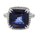 14kt Gold 10.06 ct Sapphire & Diamond Ring