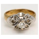 14kt Gold Brilliant 1/4 ct Diamond Estate Ring