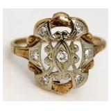 14kt Gold Antique Art Deco Diamond Estate Ring