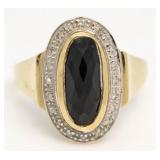 10kt Gold Yurman Style Topaz & Diamond Ring