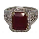 14kt Gold 5.74 ct Ruby & Diamond Ring
