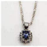 Genuine Tanzanite & Diamond Pendant